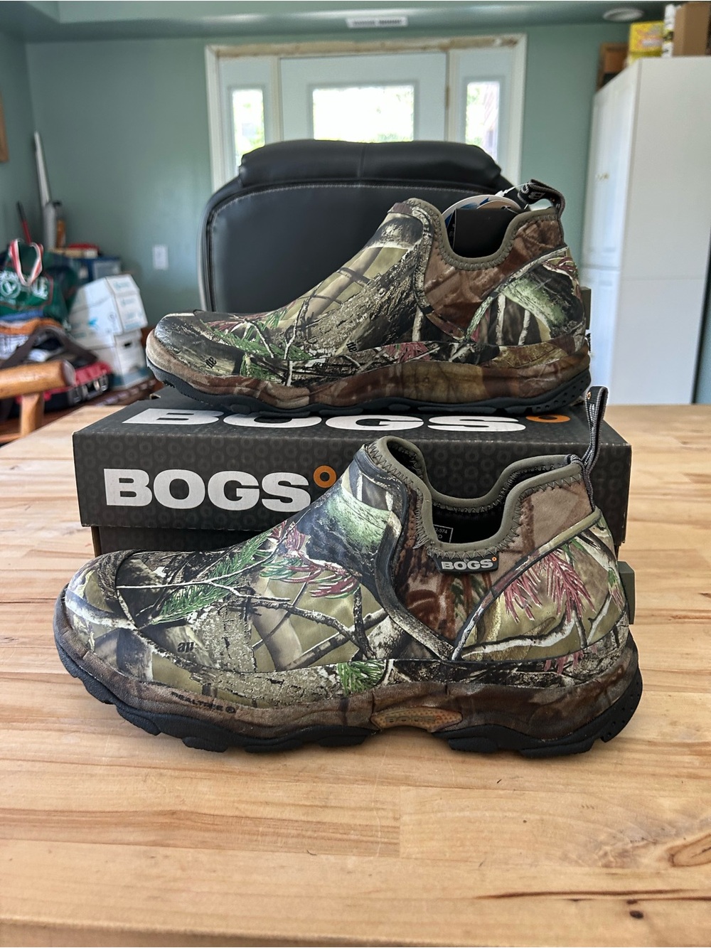 Bogs Men's Slip-On Camo Work/Hunting Boots - Green/Brown
